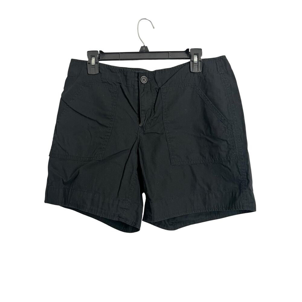 Gap Hadley Utility Shorts Womens 12 Black Twill Flat Front Pockets Casual Summer